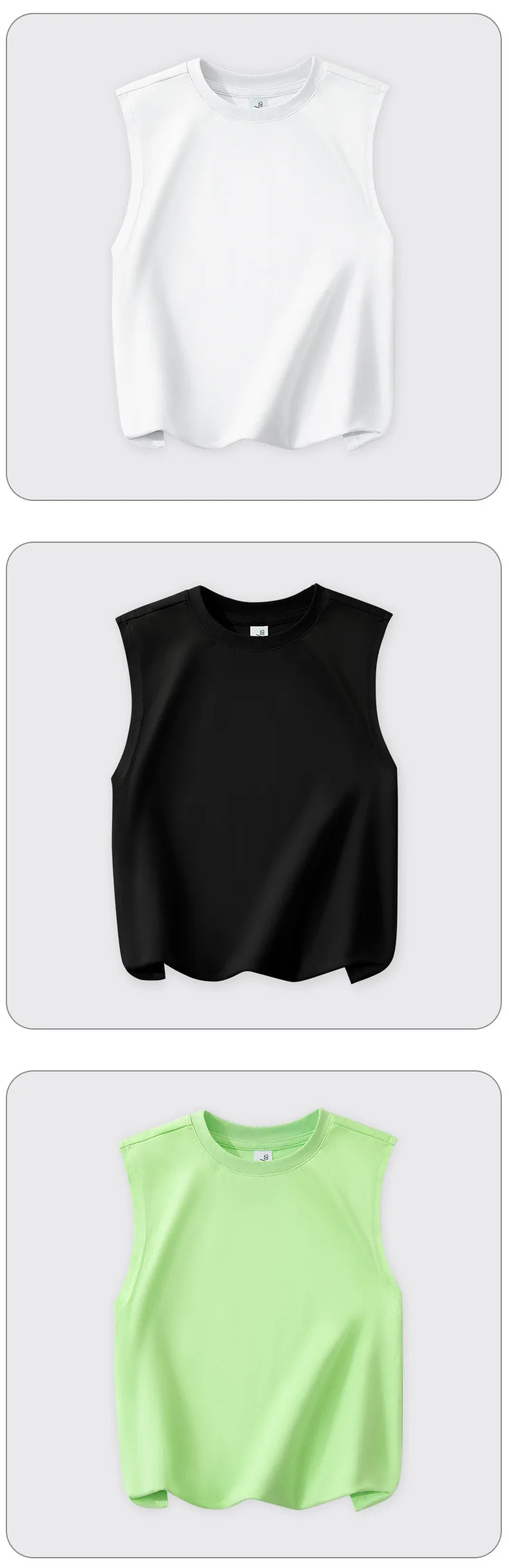 1 pièce Débardeur Enfant 100% Coton, Col Rond, Uni, Confortable, Style Classique Basique, Été, pour Étudiants